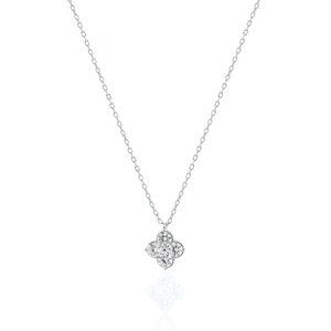 NWT Victoria Clover Necklace // Sterling Silver + CZ